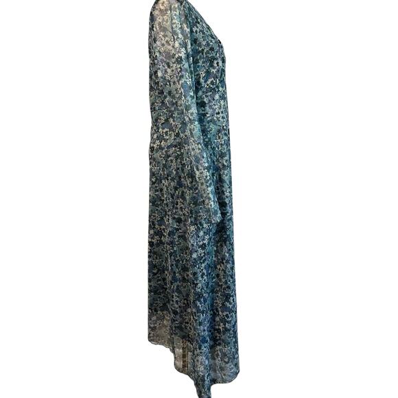 Oak & Trellis Dress NWT SZ XL Midi Oceanview Baby Doll Long Sleeve Sheer HOCO - Picture 9 of 11